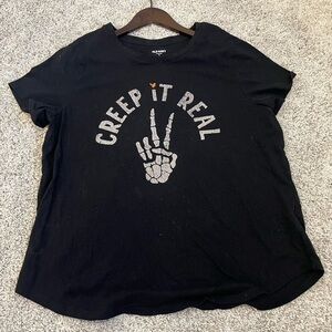 Old Navy Black 'Creep It Real' Tee